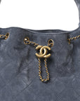 Suede Quilted Small CHNL 25 Handbag Blue
