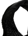 Satin Crystal Soft Padded Small Double Handled Shoulder Bag Black