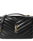 Lambskin Chevron Quilted Large LouLou Black