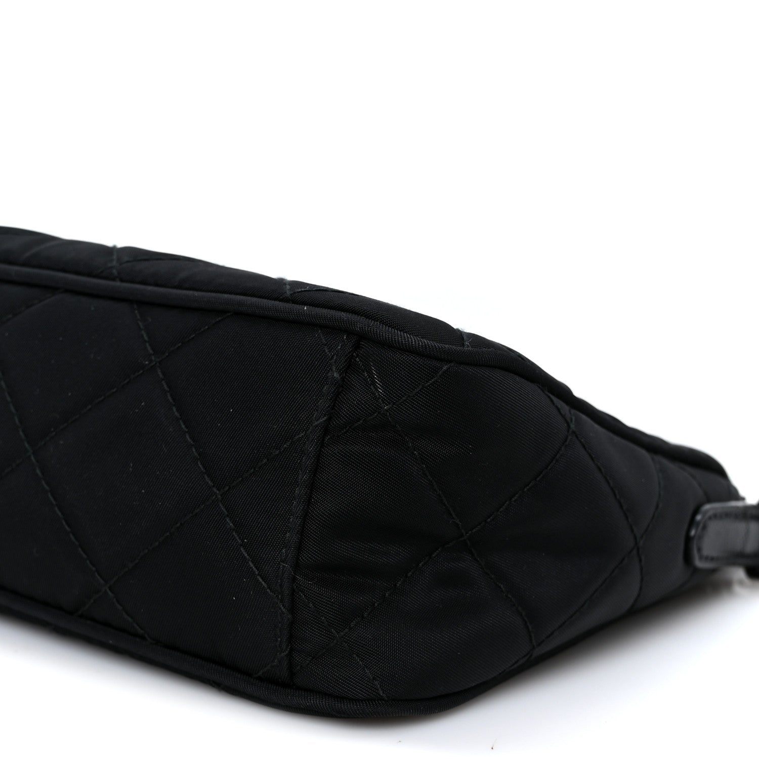 Nylon Tessuto Impuntu Quilted Crossbody Bag Black
