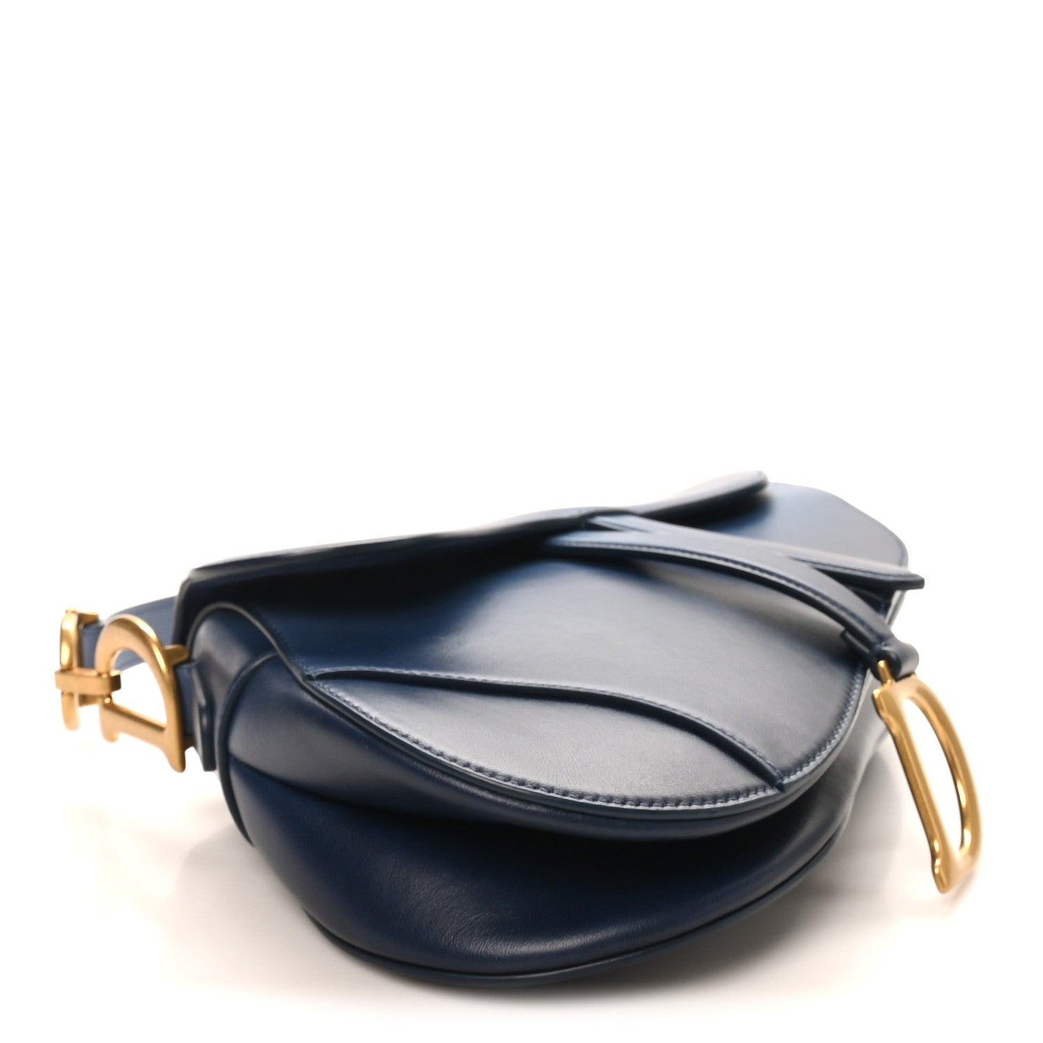 Calfskin Gradient Saddle Bag Indigo Blue