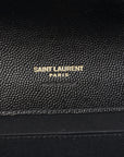 Grain De Poudre Matelasse Chevron Monogram Envelope Clutch Black