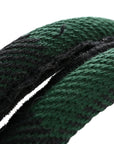 Canvas Embroidered Checkered Book Tote Black Green