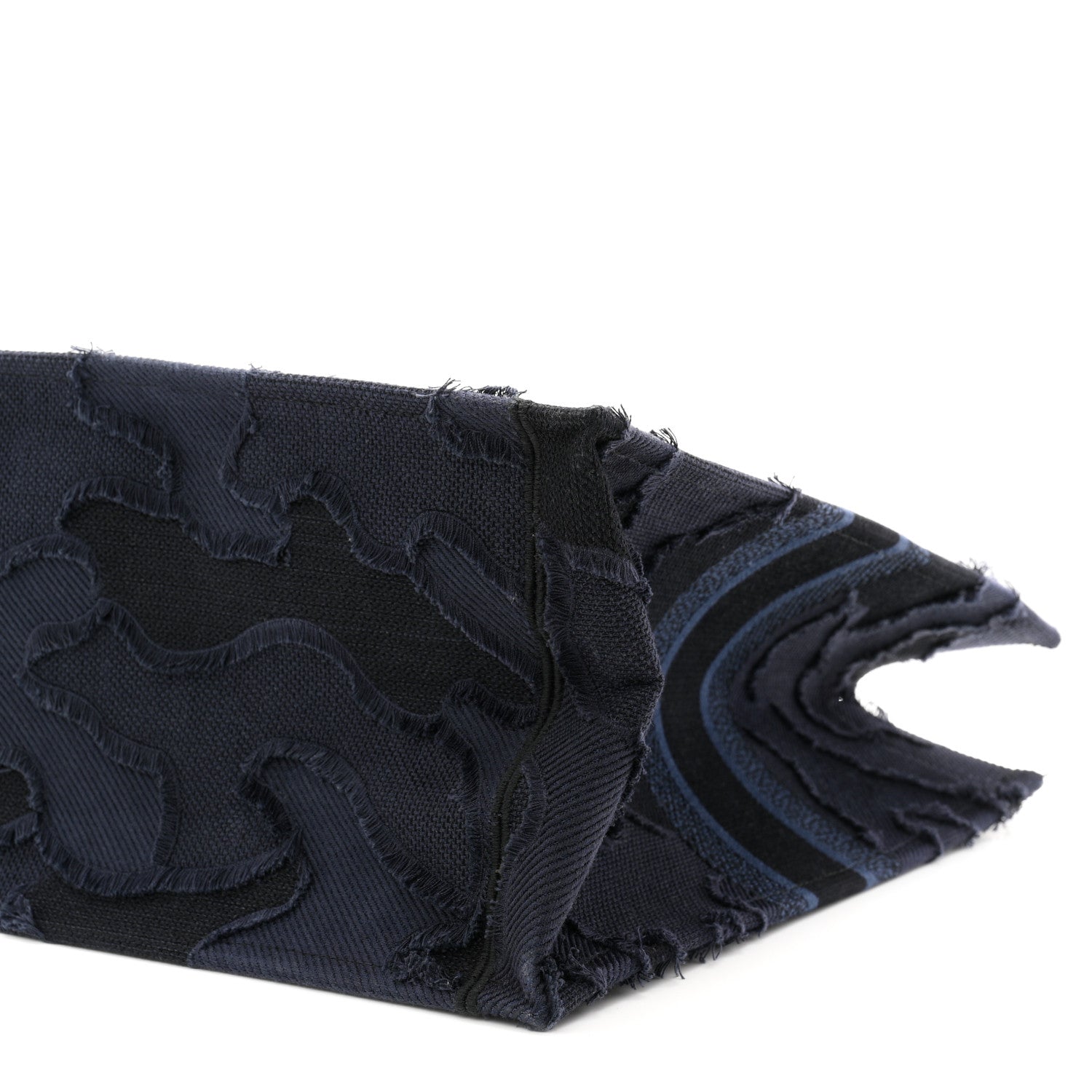 Canvas Embroidered Camouflage Book Tote Blue