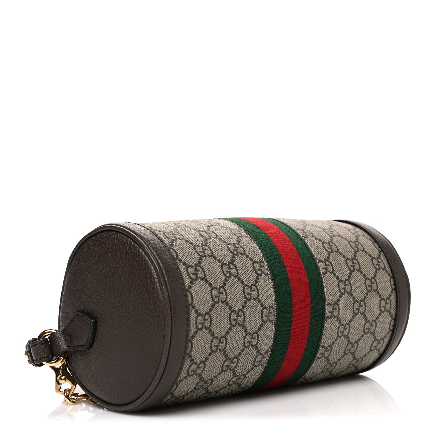 GG Supreme Monogram Textured Dollar Calfskin Web Small Ophidia Blondie Barrel shoulder Bag Beige New Acero