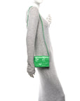 Paper Calfskin Maxi Intrecciato Small Cassette Crossbody Bag Grass