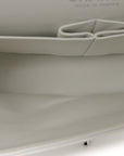 Caviar Quilted Medium Double Flap White