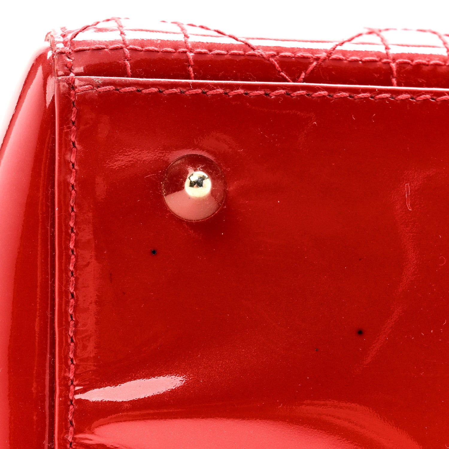 Patent Cannage Stitched Medium Lady D1OR Red