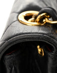Lambskin Quilted Medium Single Flap Black