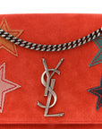 Suede Star Medium Classic Monogram Kate Satchel Berry Red