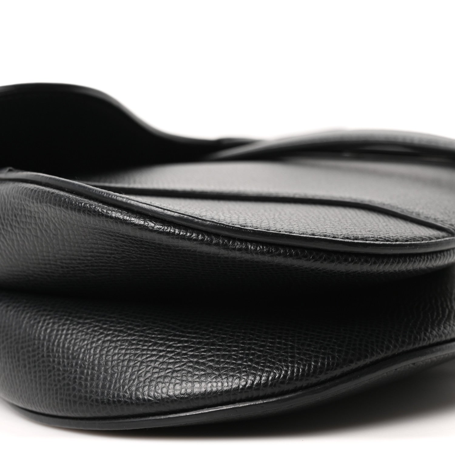 Grained Calfskin Saddle Bag Black