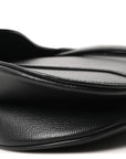 Grained Calfskin Saddle Bag Black