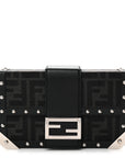 Recycled Fabric Jacquard Vitello Astro FF 1974 Mini Baguette Trunk Asfalto Black
