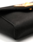 Satin Crystal La Medusa Pouch On Chain Black