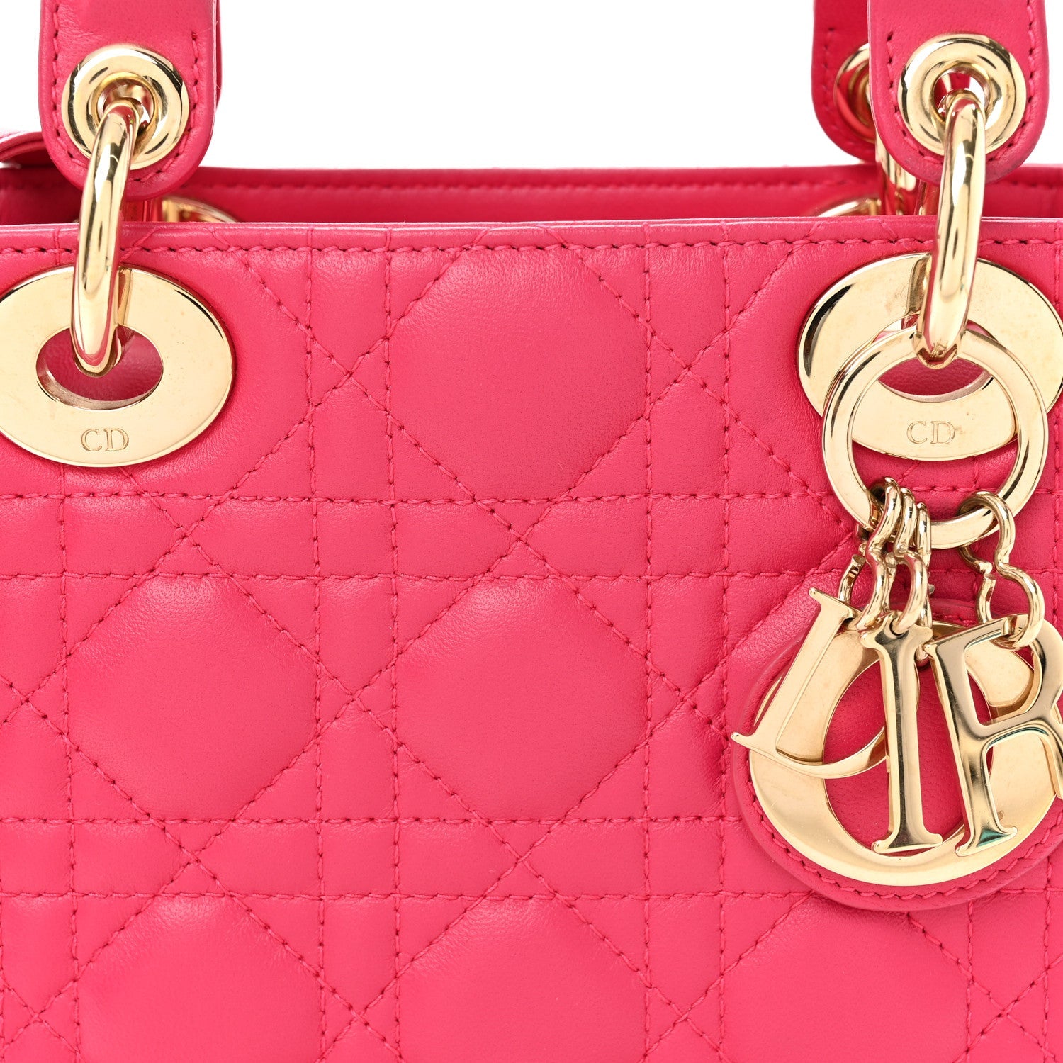 Lambskin Cannage Mini Lady D1OR Pink