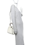 Cuoio Romano Snakeskin Selleria Mini Peekaboo Iconic Satchel White Stone