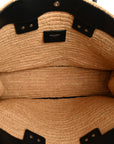 Raffia Calfskin Rive Gauche Tote Naturale Black