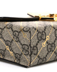 GG Supreme Monogram Calfskin Horsebit Print Mini Padlock Top Handle Shoulder Bag Beige Ebony Light Pink