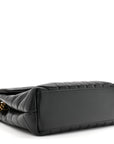 Calfskin Y Quilted Monogram Small Loulou Chain Satchel Black