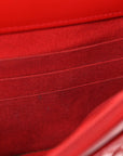Glazed Calfskin Quilted Reissue Wallet On Chain WOC Red