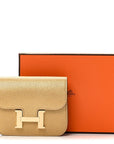 Metallic Chevre Chamkilight Constance Slim Wallet Dore