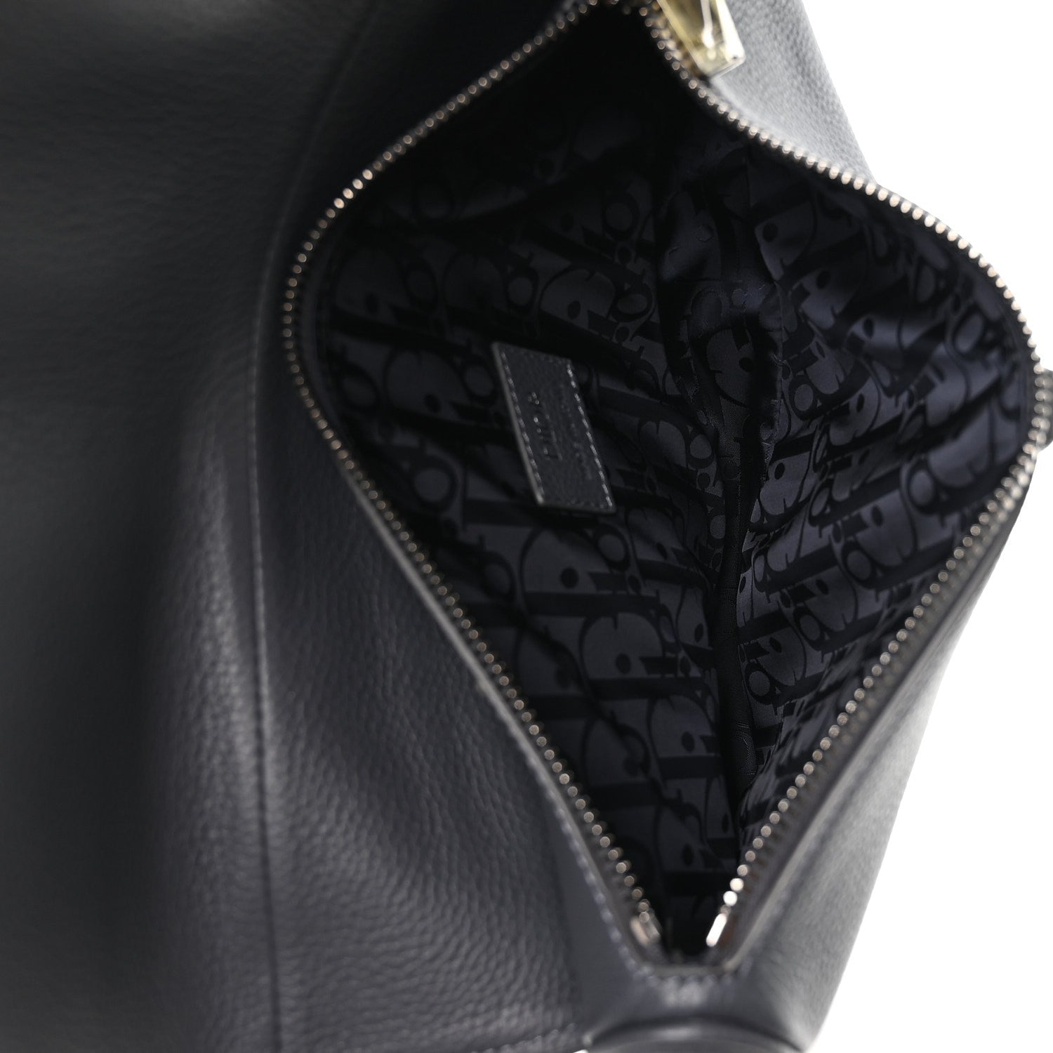 Calfskin Atelier Signature Print Mens Saddle Bag Grey