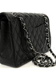 Caviar Quilted Medium Double Flap Black