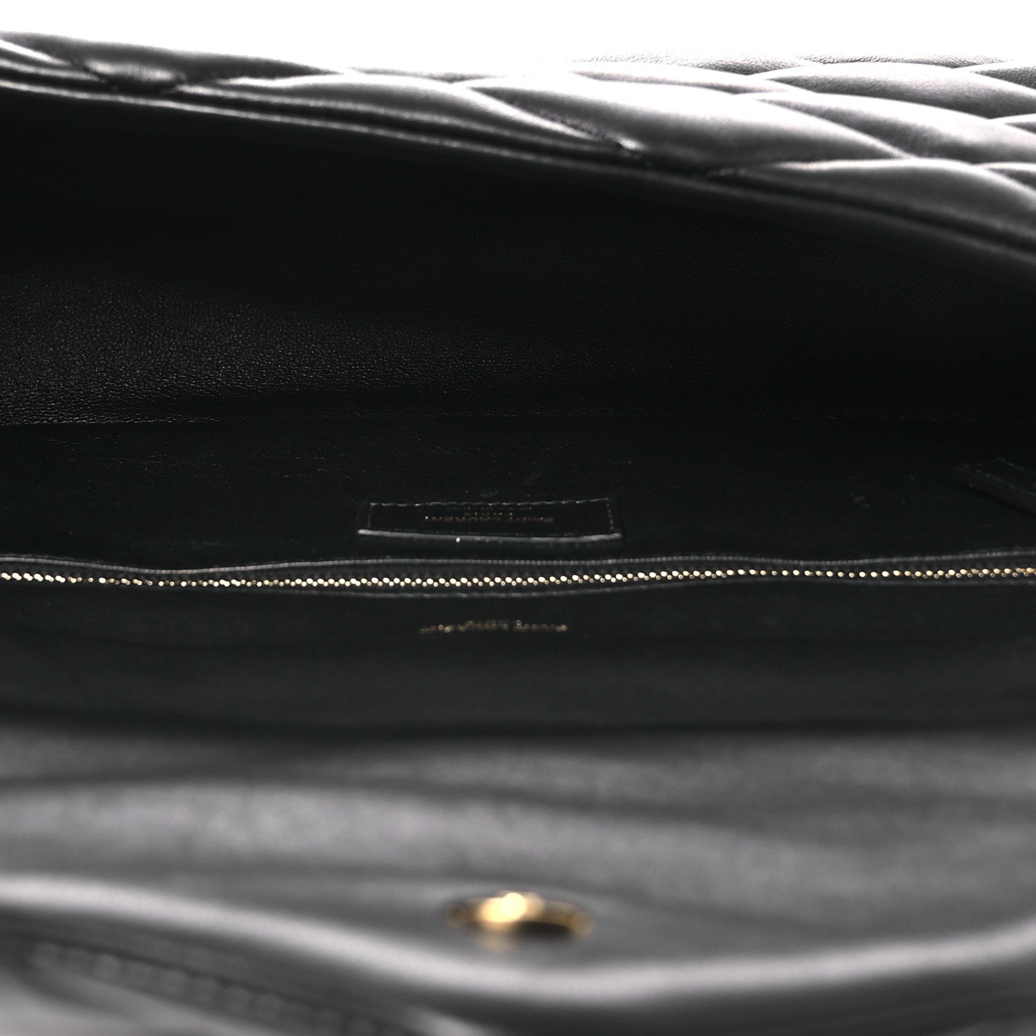 Lambskin Quilted Sade Puffer Envelope Clutch Black