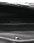 Lambskin Quilted Sade Puffer Envelope Clutch Black