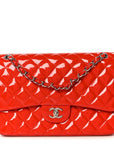 Patent Quilted Jumbo Double Flap Red
