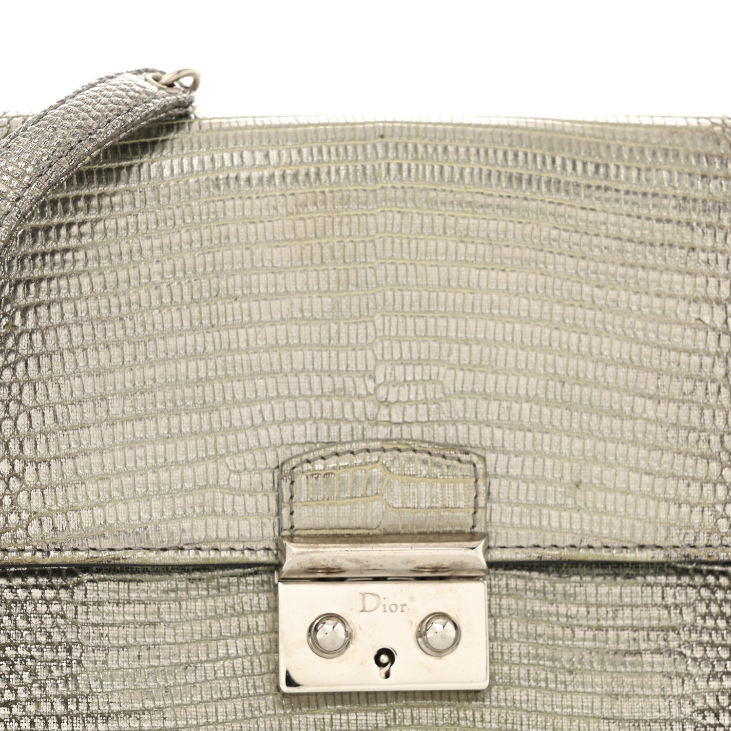 Metallic Lizard Miss D1OR Promenade Pouch Gunmetal