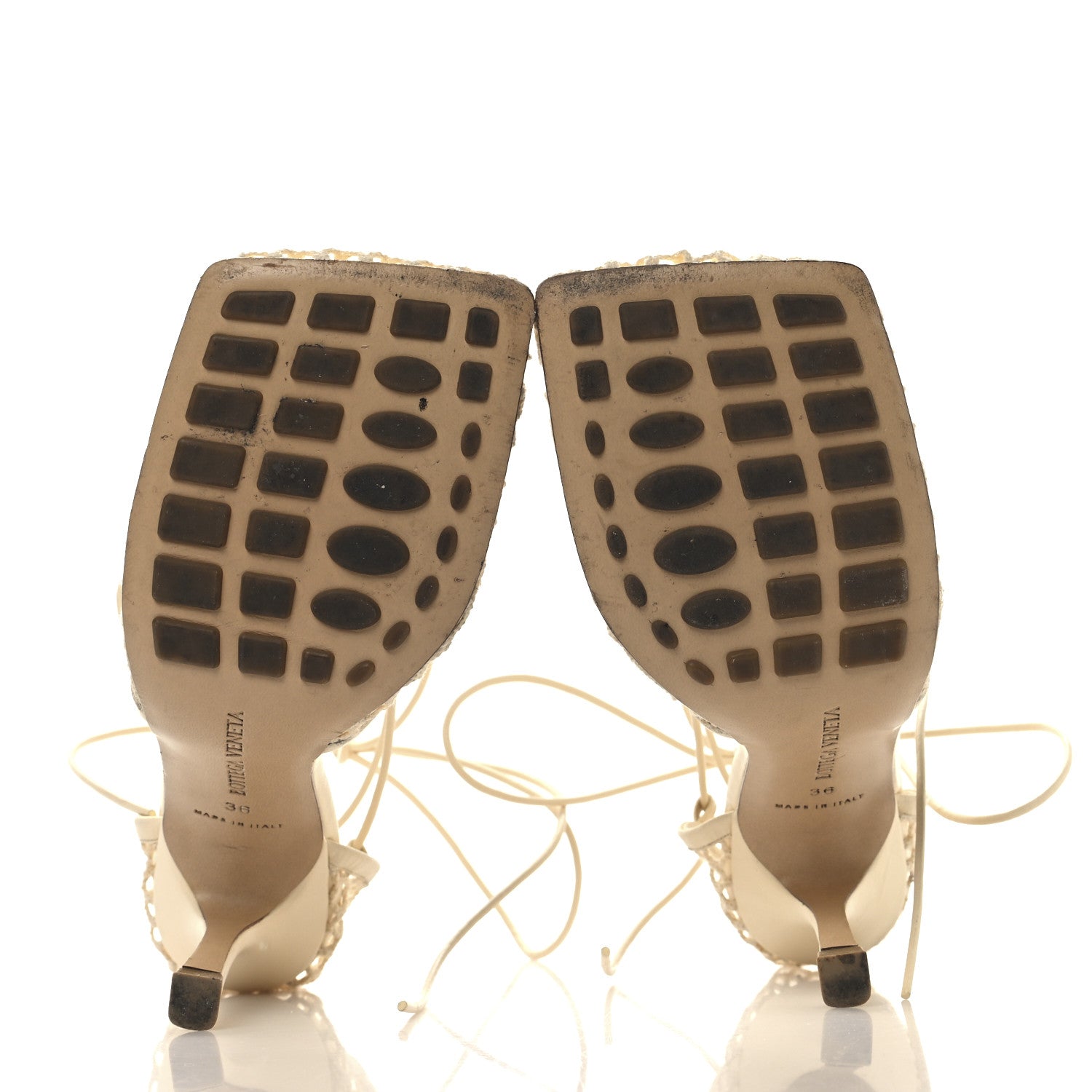 Mesh Nappa Stretch Ankle Tie Sandals 36 Toile
