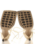 Mesh Nappa Stretch Ankle Tie Sandals 36 Toile