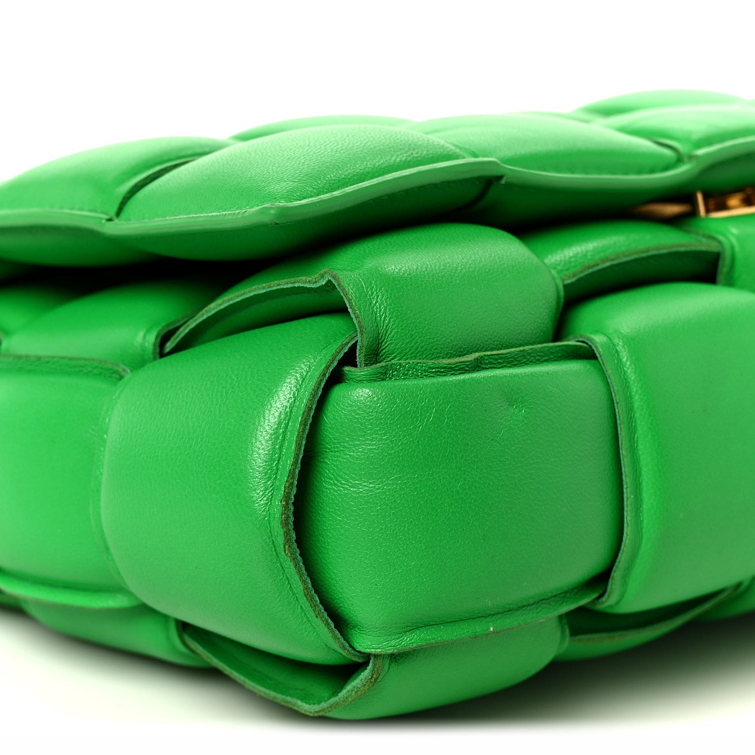 Lambskin Maxi Intreccio Padded Chain Cassette Crossbody Bag Racing Green