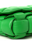 Lambskin Maxi Intreccio Padded Chain Cassette Crossbody Bag Racing Green