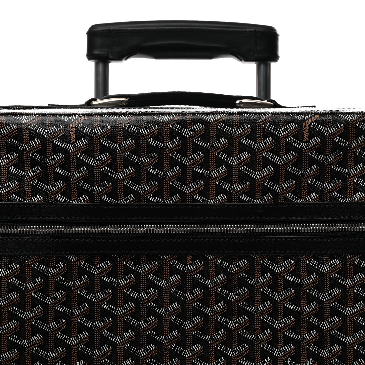 Goyardine Rolling Suitcase Trolley PM Black