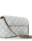 Sponge Boucle Matelasse Mini GG Marmont Shoulder Bag White Light Blue Grey