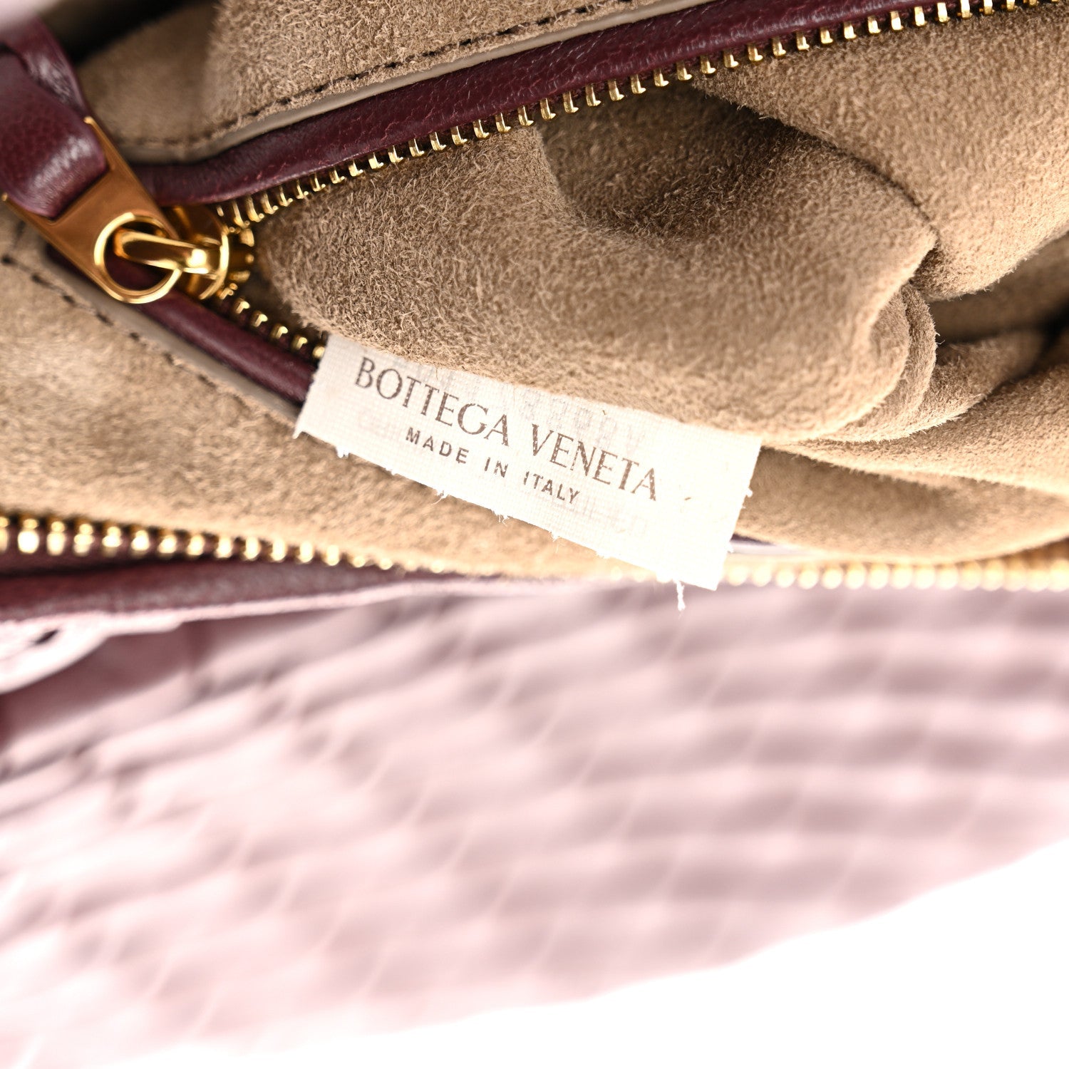 Lambskin Intrecciato Medium Padded Veneta Deep Mahogany