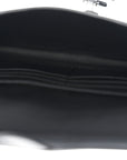 Ultra Matte Calfskin Saddle Chain Wallet Pouch Black