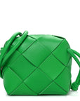 Lambskin Maxi Intrecciato Mini Cassette Camera Bag Parakeet