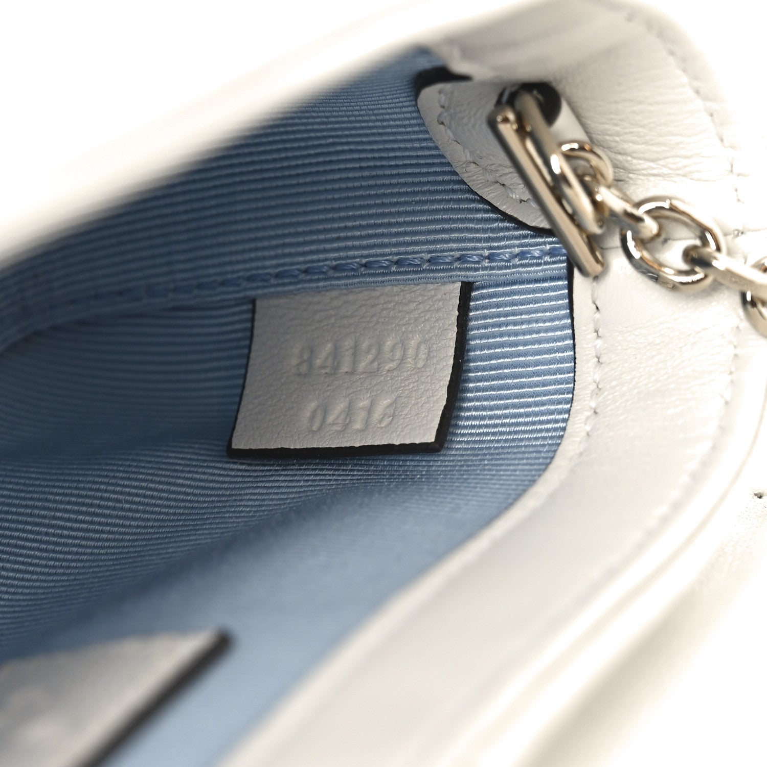Sponge Boucle Matelasse Mini GG Marmont Shoulder Bag White Light Blue Grey