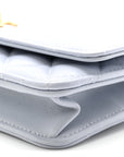 Lambskin Quilted Hearts CC Wallet On Chain WOC Light Blue