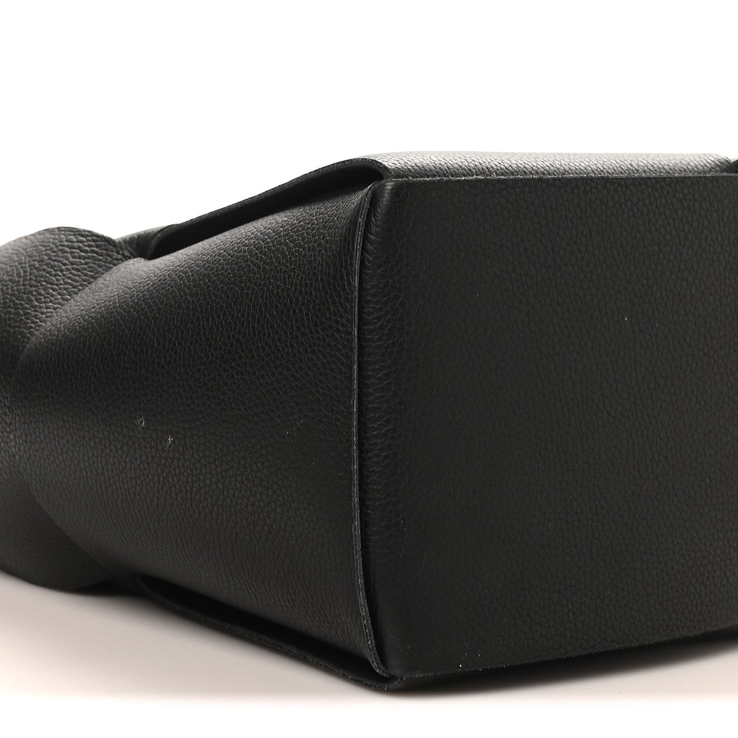 Grained Calfskin Maxi Intrecciato Medium Arco Tote Black