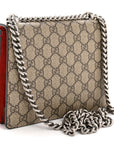 GG Supreme Monogram Suede Mini Dionysus Shoulder Bag Beige Ebony Vulcanic Red