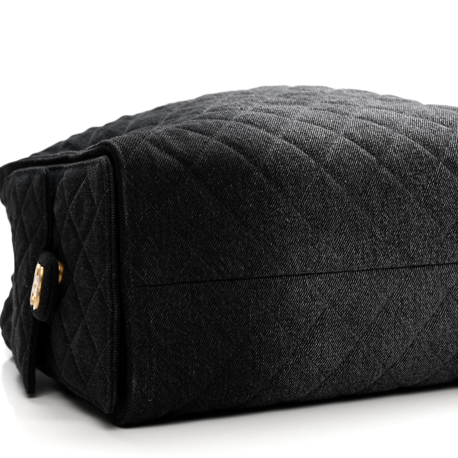 Washed Denim Quilted Large CHNL 25 Handbag Black