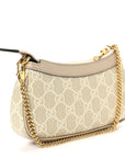 GG Supreme Monogram Textured Dollar Calfskin Web Mini Ophidia GG Handbag Beige Mystic White Oatmeal