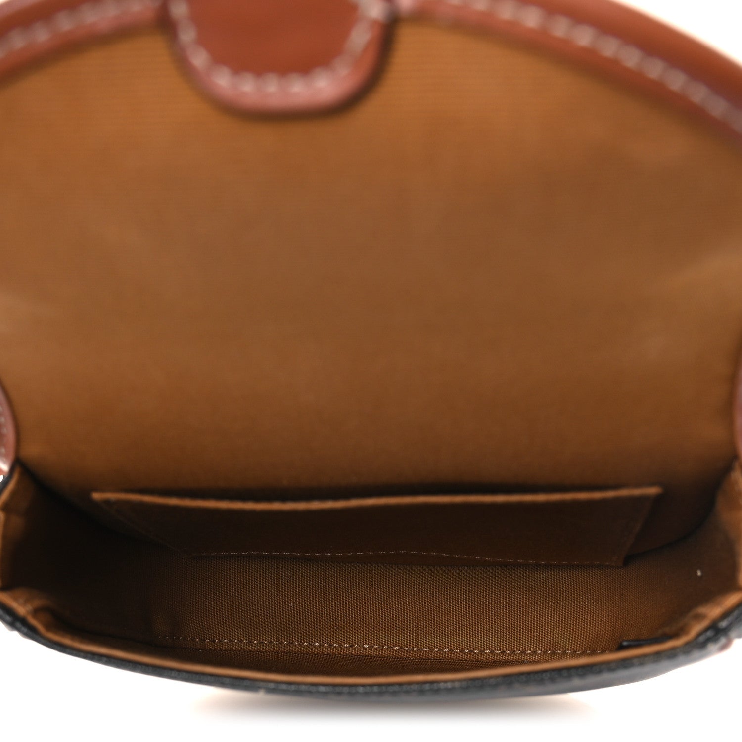 Canvas Calfskin Triomphe Mini Besace Tan