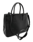Saffiano Lux Monochrome Large Galleria Double Zip Tote Black