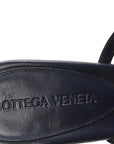 Calfskin Pom Slide Sandals 36 Navy Red