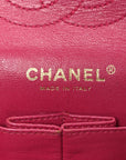 Tweed Quilted Medium Double Flap Fuchsia